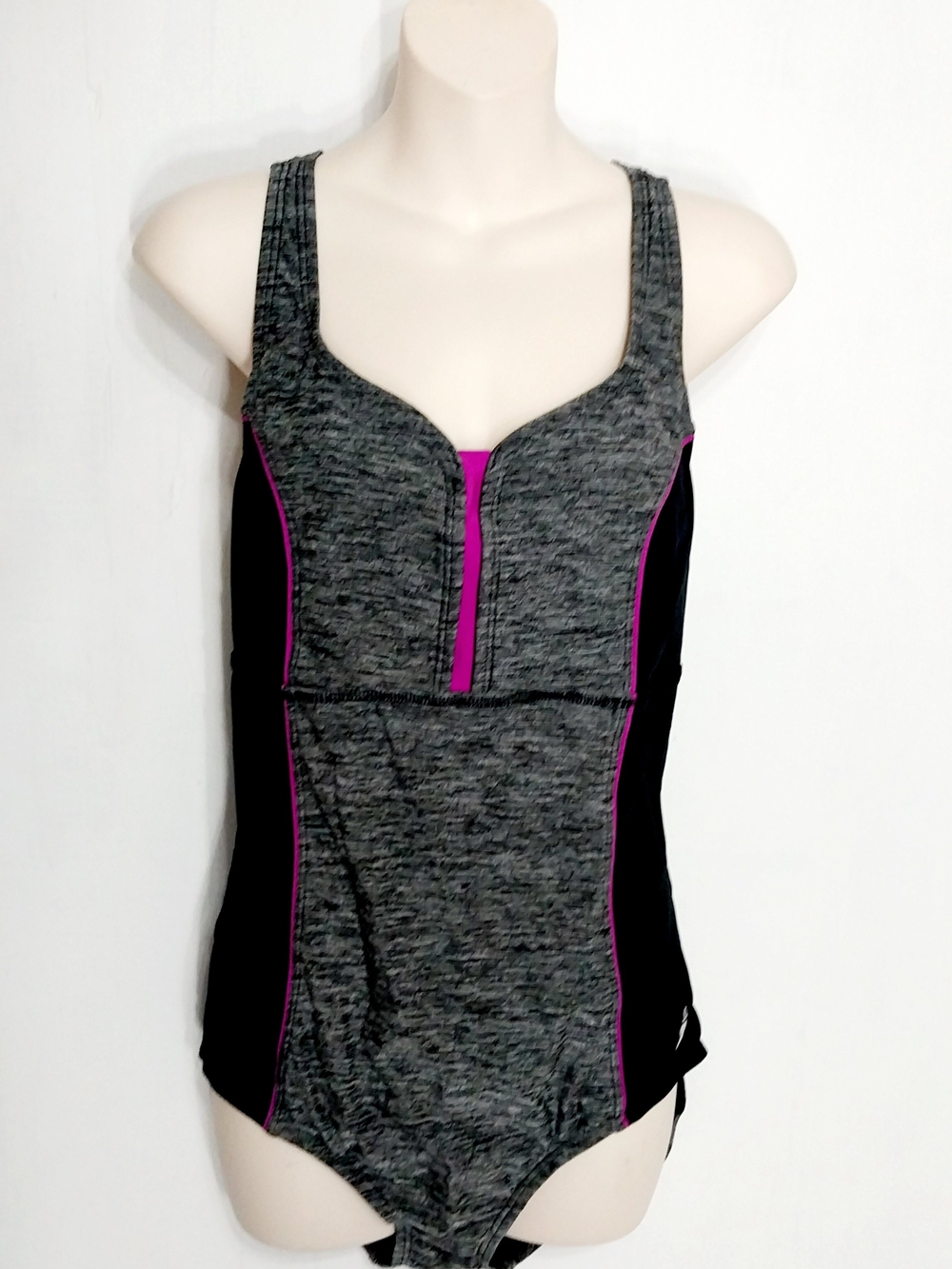 🔵BOGO FREE🔵 Speedo Swim Suit Bathing One Piece w Purple Detail Sz 12